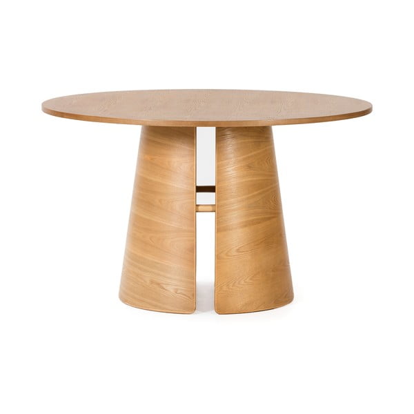 Apvalios formos valgomojo stalas natūralios spalvos iš ąžuolo ø 137 cm Cep – Teulat