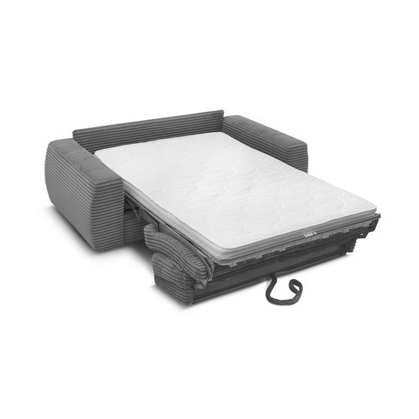 Tamsiai pilkos spalvos sofa miegojimui/sulankstoma iš kordinio velveto 220 cm Hugo – Bobochic Paris-image-3