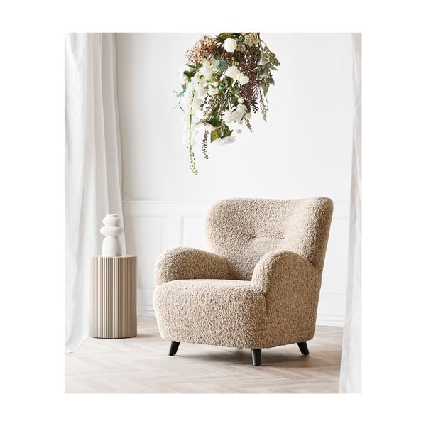 Šviesiai rudos spalvos iš boucle krėslas Lunaro – House Nordic-image-1