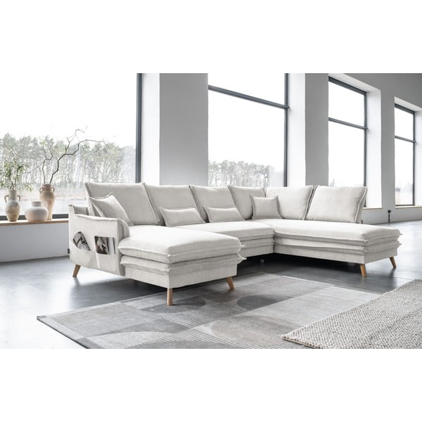 Sulankstoma kampinė sofa smėlio spalvos (su dešiniuoju kampu/„U“ formos) Charming Charlie – Miuform-image-3