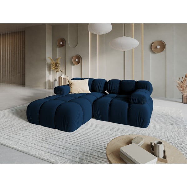 Sofa mėlynos spalvos iš velveto 191 cm Bellis – Micadoni Home-image-1