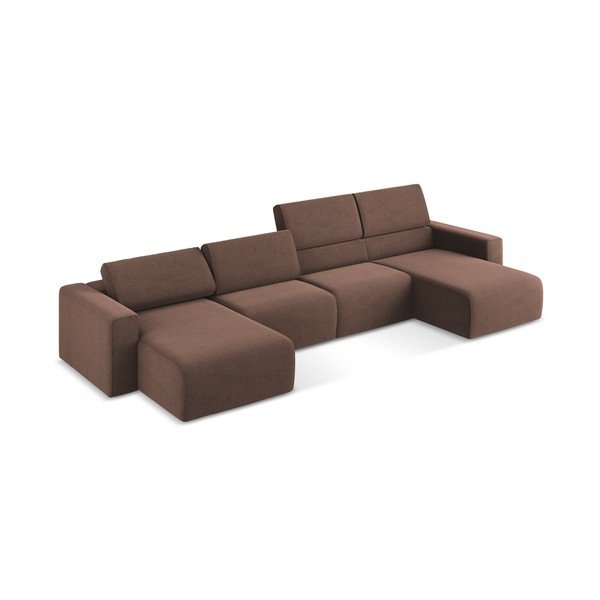 Rožinės spalvos kampinė sofa Kalea – Makamii-image-1