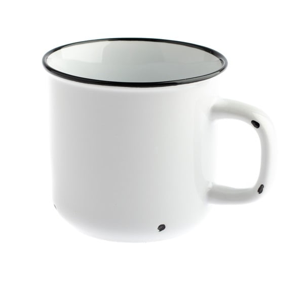 Baltas keraminis puodelis Dakls, 440 ml