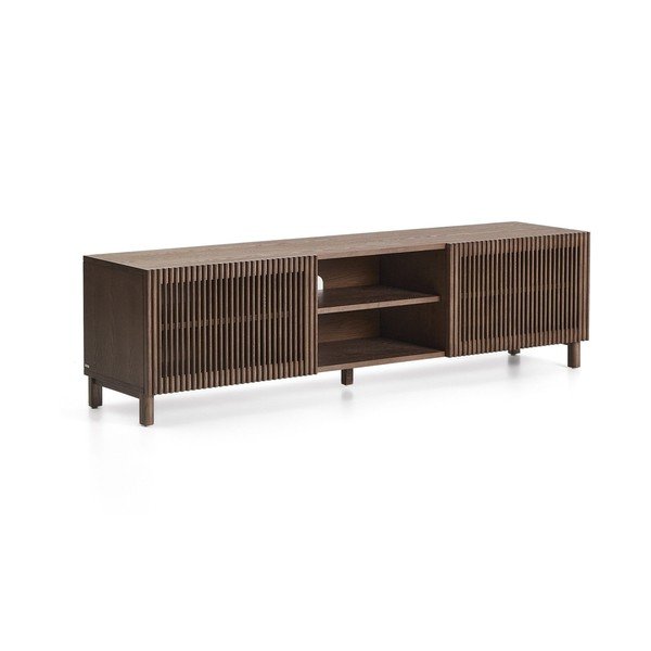 Tamsiai rudos spalvos TV spintelė iš riešutmedžio 180x49,5x42,5 cm Beyla – Kave Home