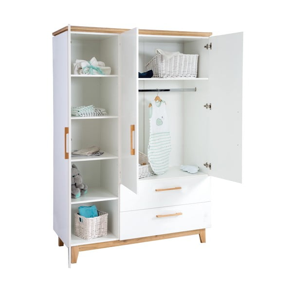 Vaikiška spinta baltos spalvos iš ąžuolo 135x200 cm Finn – Roba-image-4