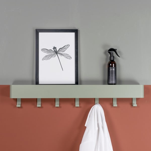 Pilkai žalios spalvos iš metalo sieninė lentyna su lentyna 72 cm Dax Play – Spinder Design-image-3