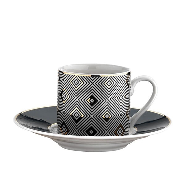 6 porcelianinių puodelių ir lėkščių rinkinys "Kutahya Ornaments", 50 ml