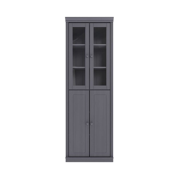 Pilkos spalvos iš pušies masyvo vitrina 74x223x37 cm Anita – Støraa