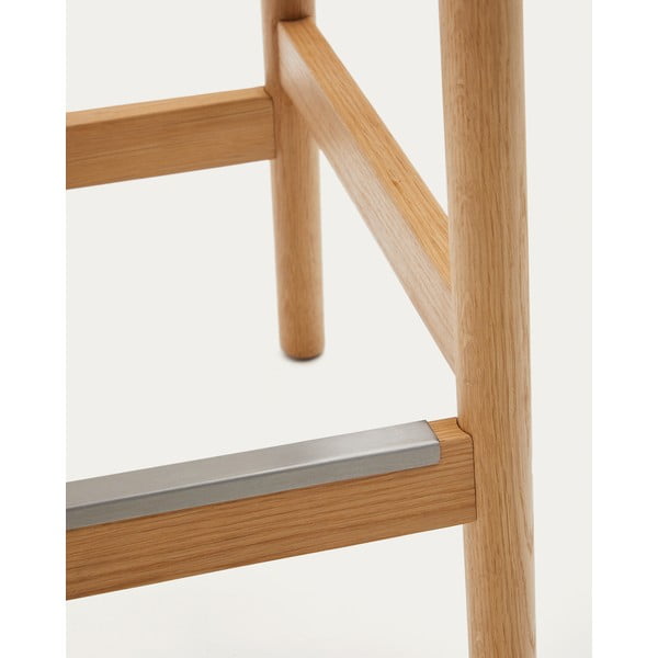 Natūralios spalvos iš ąžuolo masyvo baro kėdžių komplektas 2 vnt. (sėdynės aukštis 66 cm) Yalia – Kave Home-image-3