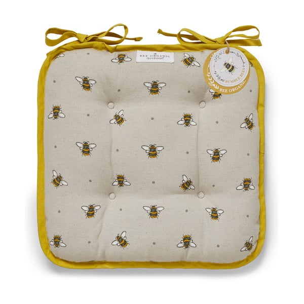 Smėlio ir geltonos spalvos medvilninė pagalvėlė Cooksmart ® Bumble Bees-image-2