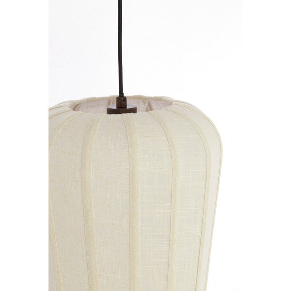 Baltos spalvos kabantis šviestuvas ø 10 cm su tekstiliniu gaubtu Bibury – Light & Living-image-3