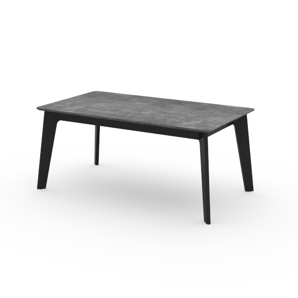 Prailginamas valgomojo stalas juodos spalvos su betono dekoro stalviršiu 100x180 cm Shadow – TemaHome-image-3