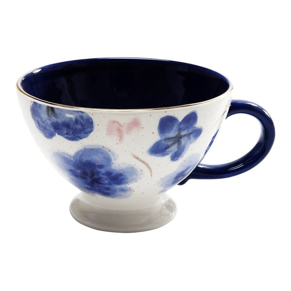 Mėlynas glazūruotas akmens masės puodelis "Kare Design", 300 ml