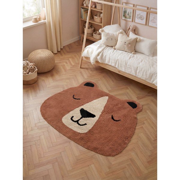 Skalbiamas/rankų darbo rudos spalvos iš medvilnės vaikiškas kilimas 101x120 cm Snuggle Benni – Hanse Home-image-1