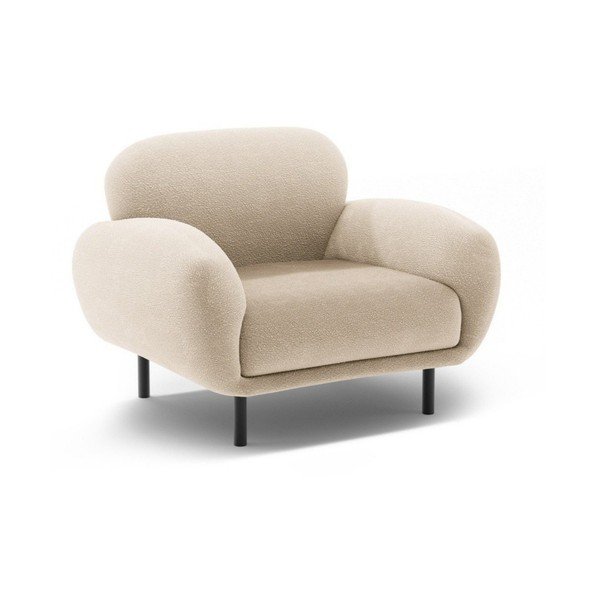 Smėlio spalvos iš boucle krėslas Poppy – Micadoni 