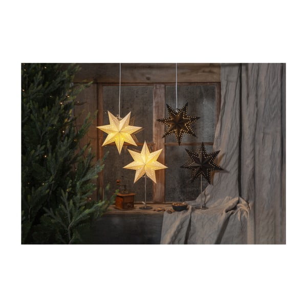 Žvaigždės formos šviesos dekoracija Black Star Trading Bobo, aukštis 51 cm-image-1