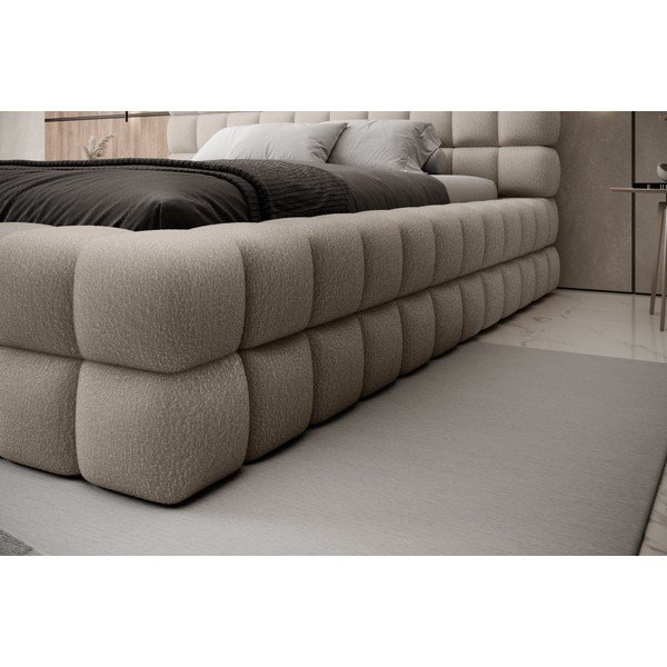 Smėlio spalvos dvigulė lova dengta audiniu su sandėliavimo vieta su lovos grotelėmis 180x200 cm Dizzle – ELTAP-image-4