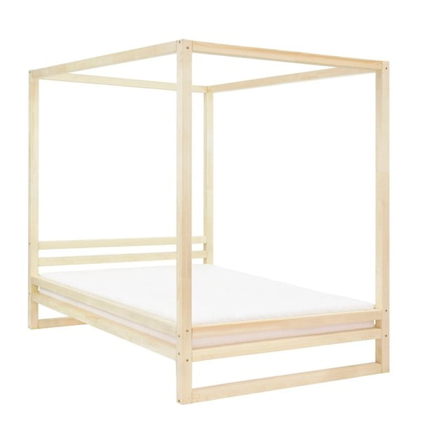 Medinė dvigulė lova "Benlemi Baldee Bella Natural", 200 x 190 cm