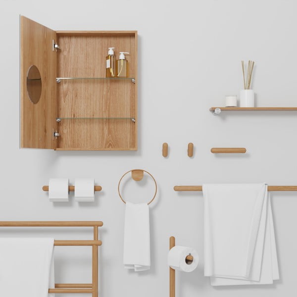 Ąžuolinė sieninė vonios spintelė Wireworks Slimfit-image-4