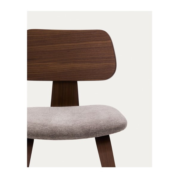 Smėlio spalvos/tamsiai rudos spalvos valgomojo kėdė iš riešutmedžio Gena – Kave Home-image-3