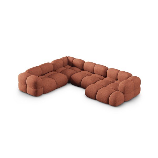 Raudonos plytų spalvos kampinė sofa (su kairiuoju kampu/„U“ formos) Loretto – Cosmopolitan Design-image-2