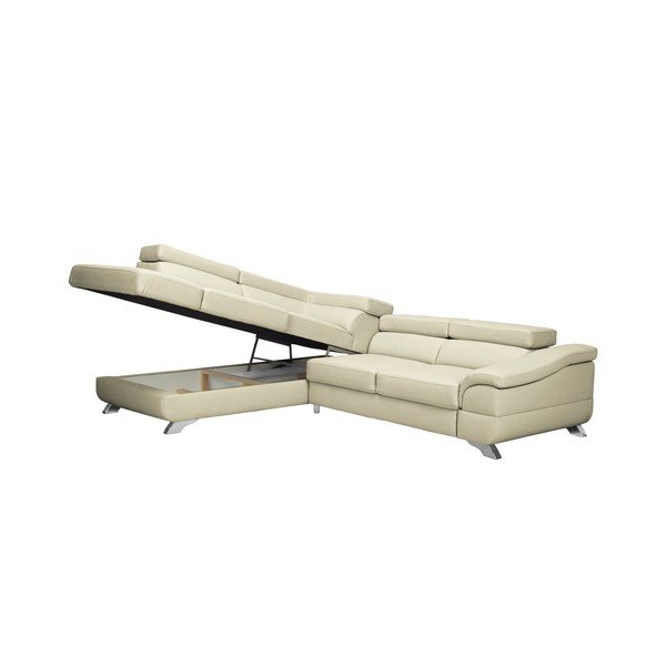 Smėlio spalvos odinė sofa lova "Windsor & Co Sofas Gamma", kairysis kampas-image-4