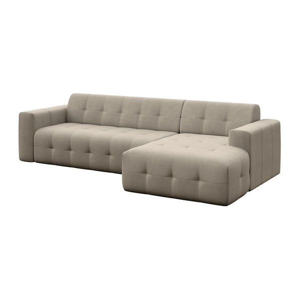 Šviesiai rudos spalvos iš velveto kampinė sofa (su dešiniuoju kampu/su gultu) Tuil – Rodier-image-2