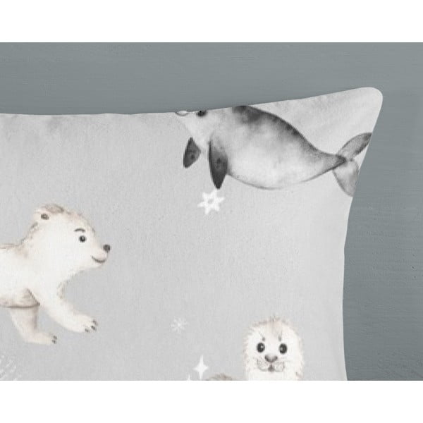 Pilkos spalvos iš flanelės viengulė vaikiška patalynė 140x200 cm Cira – Good Morning-image-3