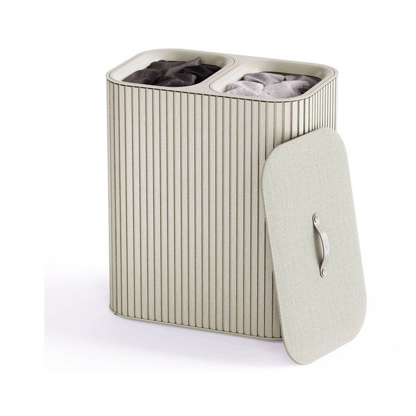 Smėlio spalvos iš bambuko skalbinių krepšys 2x45 l Tota Luxe – Joseph Joseph