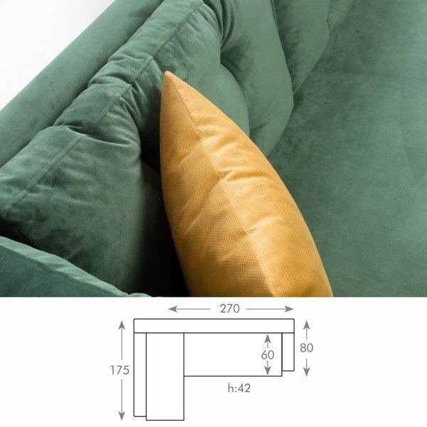 Žalioji sofa kairiajame kampe Balcab Home Amalia-image-2