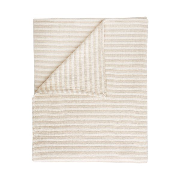 Natūralios spalvos iš medvilnės antklodė ir pledas 150x200 cm Cotton Muslin Stripe – Bianca