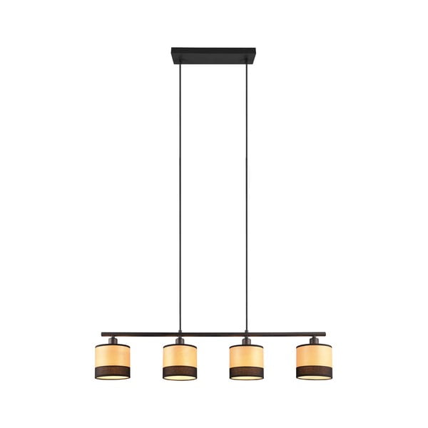 Kabantis šviestuvas juodos spalvos/natūralios spalvos Bolzano – Reality-image-1