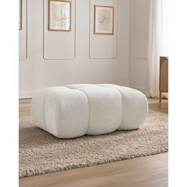 Baltos spalvos iš šenilinio audinio taburetė Ivane – Bobochic Paris-image-1