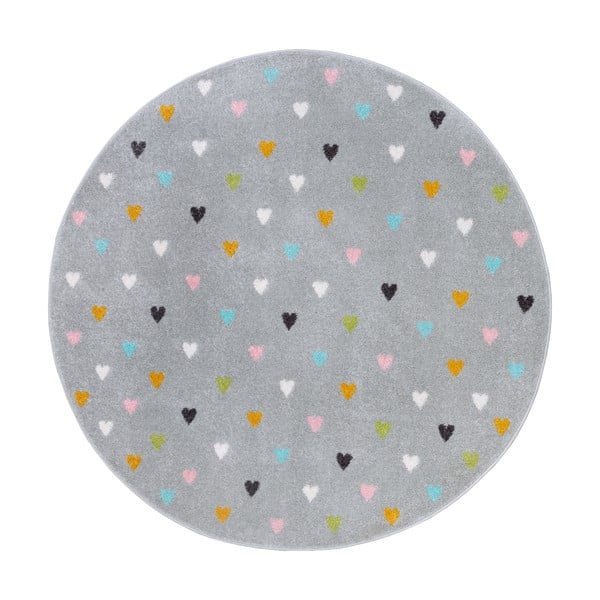 Vaikiškas kilimas pilkos spalvos ø 100 cm Little Hearts – Hanse Home