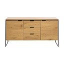 Natūralios spalvos šoninė spintelė iš ąžuolo 155x81x45 cm Cesura – Unique Furniture