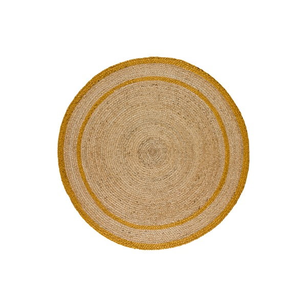 Apvalios formos kilimas garstyčių spalvos/natūralios spalvos ø 120 cm Mahon – Universal