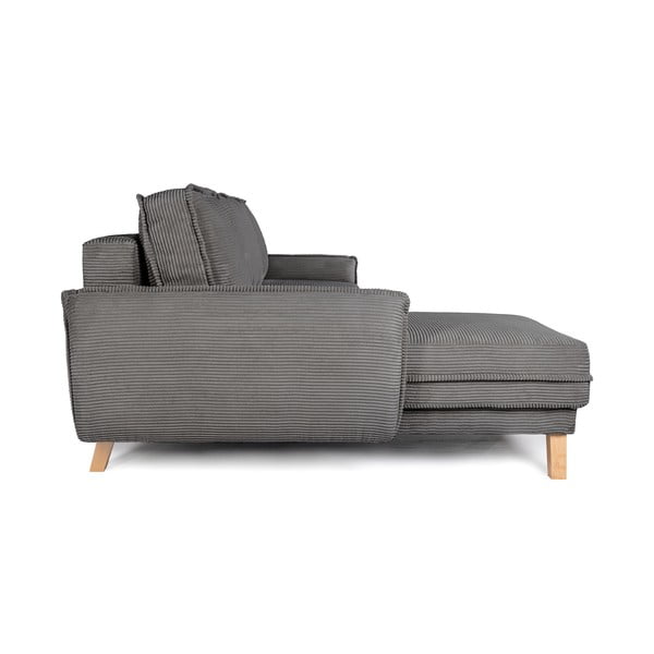 Sulankstoma (kintama) kampinė sofa pilkos spalvos iš kordinio velveto Tori – Bonami Selection-image-3