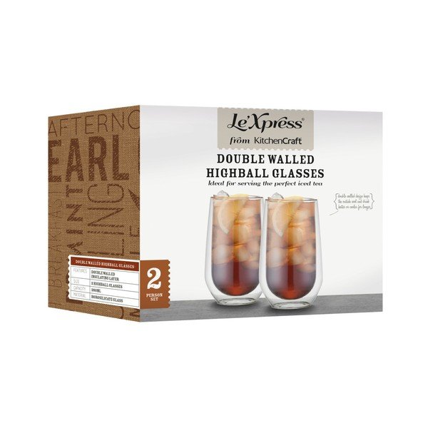 Dvi didelės "Kitchen Craft Le'Xpress" stiklinės, 380 ml-image-2