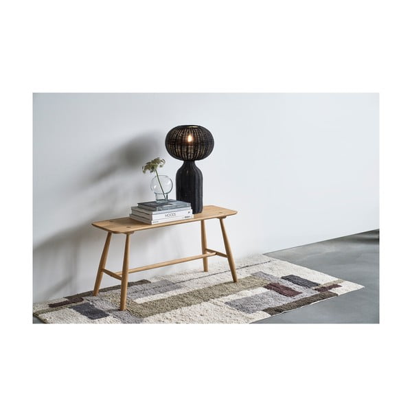 Stalinis šviestuvas juodos spalvos (aukštis 43 cm) su rotango gaubtu Werna – Villa Collection-image-1