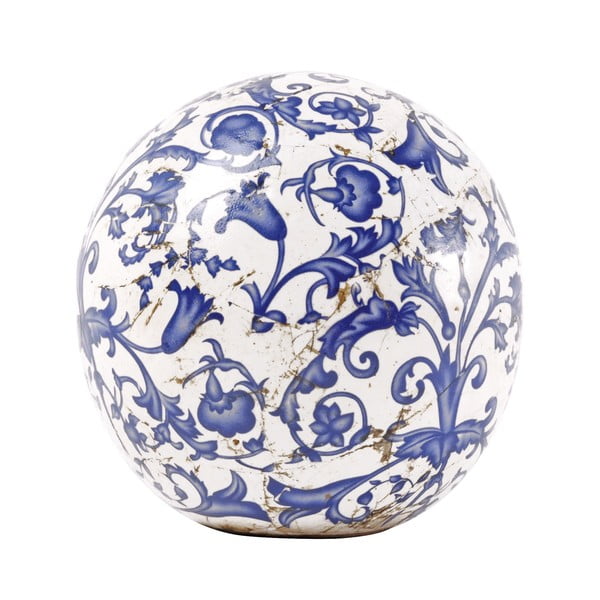 Mėlyna ir balta keramikos dekoracija Esschert Design, ⌀ 12 cm