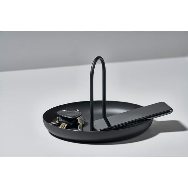 Juodos spalvos metalinis serviravimo padėklas Zone Singles, ø 20 cm-image-3