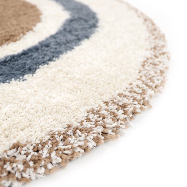 Iš džiuto mišinio vaikiškas kilimas smėlio spalvos/kreminės spalvos ø120 cm Bohemian Rainbow Bleu – Nattiot-image-2