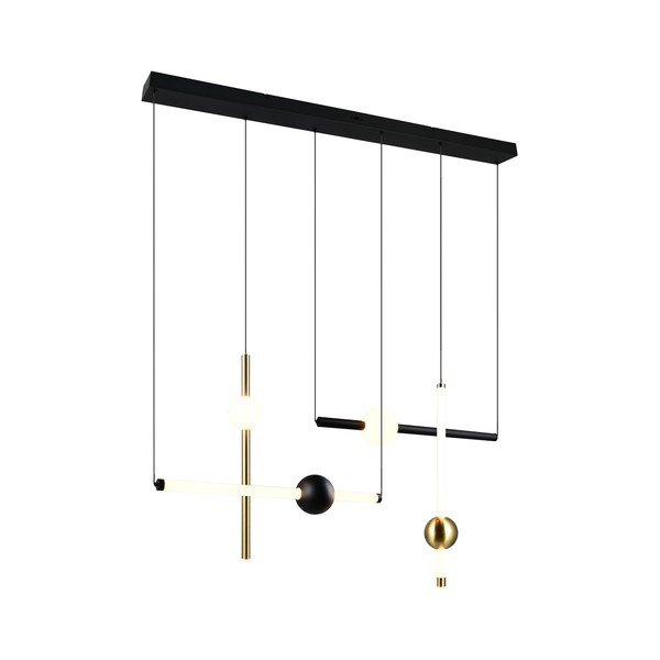 Juodos spalvos/auksinės spalvos kabantis šviestuvas LED su pritemdymo funkcija Melita – Trio-image-3