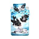 Mėlynos spalvos iš medvilnės vaikiška patalynė vaikiškai lovai 100x135 cm How to Train Your Dragon "Babies" – Jerry Fabrics