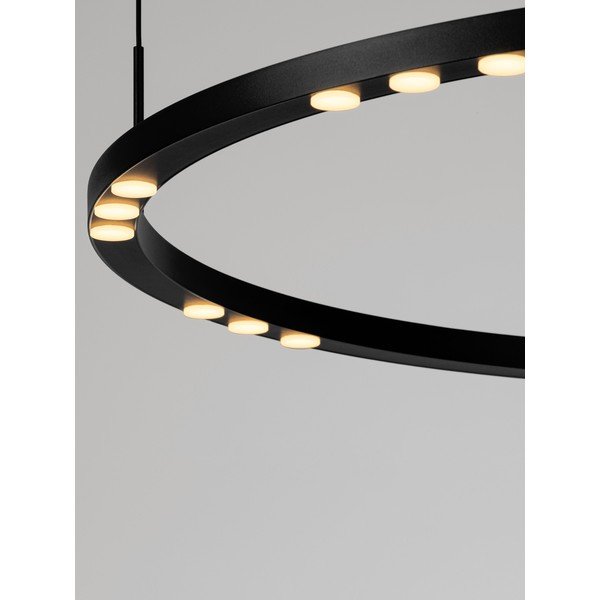 Matinės juodos spalvos iš aliuminio kabantis šviestuvas LED su pritemdymo funkcija ø 80 cm Lunette – Nova Luce-image-2
