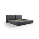 Dvigulė lova tamsiai pilkos spalvos audiniu dengta su sandėliavimo vieta su lovos grotelėmis 180x200 cm Arendal – Cosmopolitan Design
