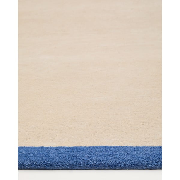 Mėlynos spalvos/smėlio spalvos iš medvilnės kilimas 90x150 cm Nalim – Kave Home-image-3
