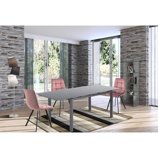 Prailginamas valgomojo stalas su stikliniu stalviršiu 80x140 cm New Daily – Tomasucci-image-1