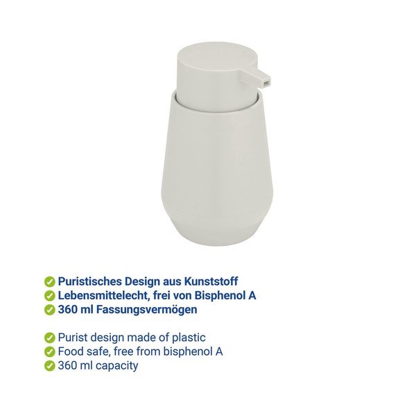Kreminės spalvos iš plastiko muilo dozatorius 360 ml Vara – Allstar-image-2