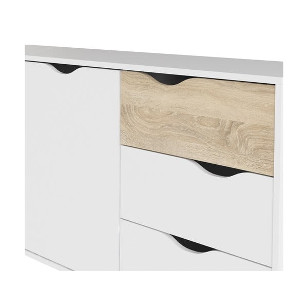 Baltos spalvos šoninė spintelė 147x82x39 cm Oslo – Tvilum-image-4